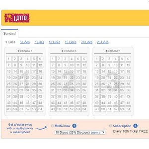 Lotto Texas Play grid