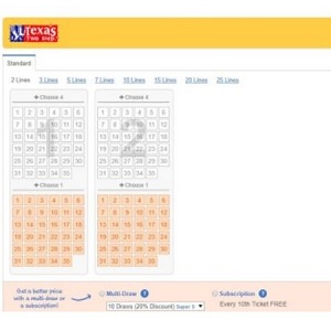 Texas Two Step Lotto Play Grid